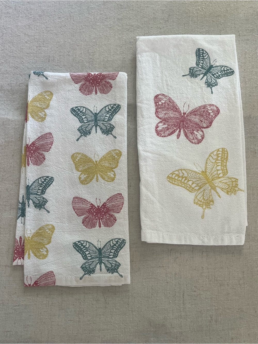 Set of 2 Butterfly Print Cotton Kitchen Towels – Cottagecore Aesthetic
